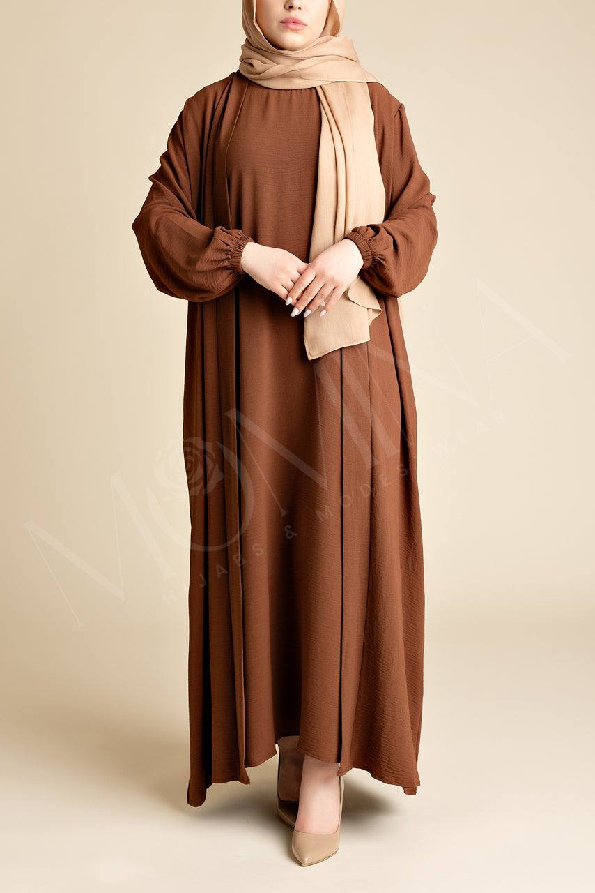 Amani Textured Abaya Set - Canyon - Momina Hijabs