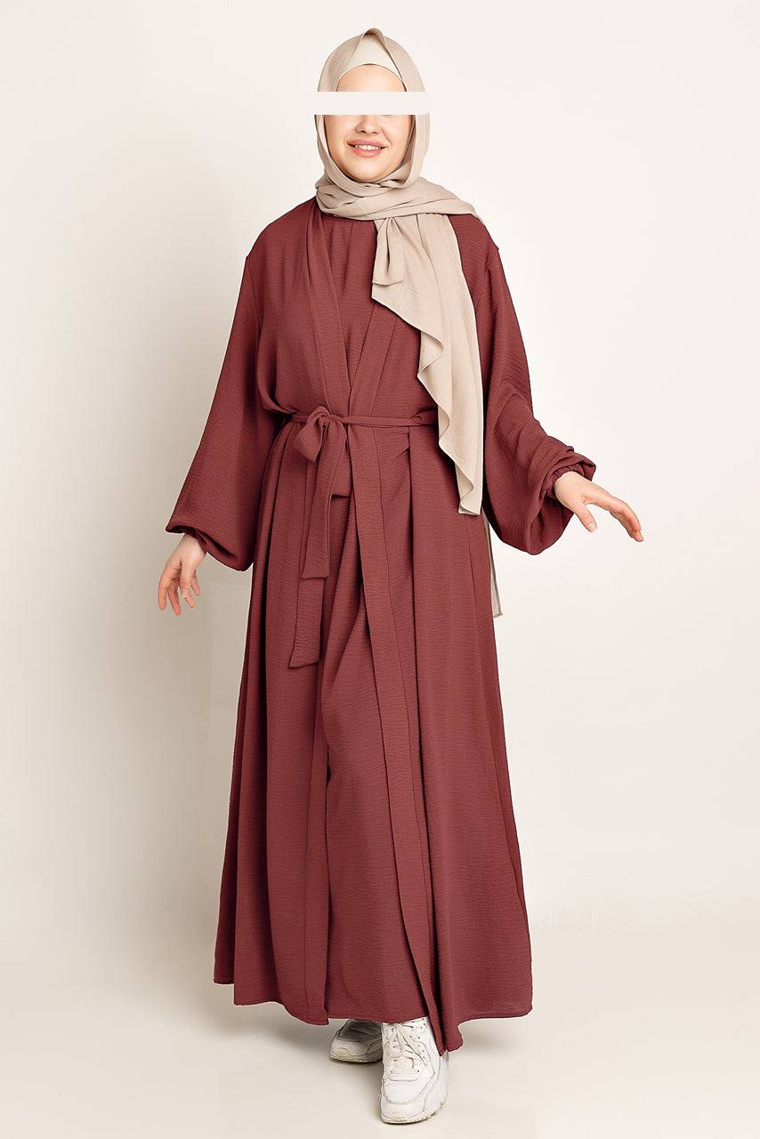 Amani Textured Abaya Set - Heritage - Momina Hijabs & Modestwear