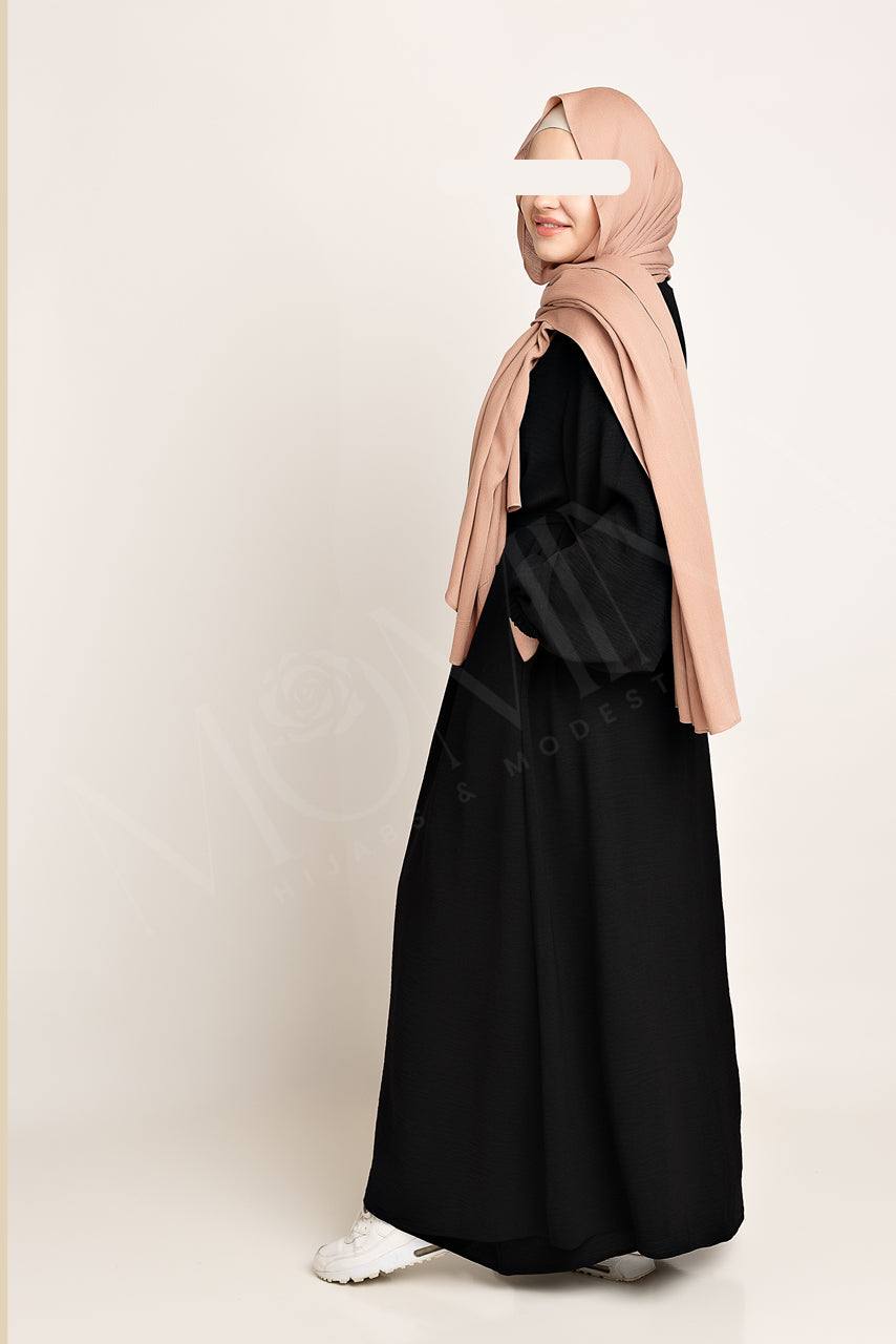 Amani Textured Abaya Set - Smolder - Momina Hijabs & Modestwear ™