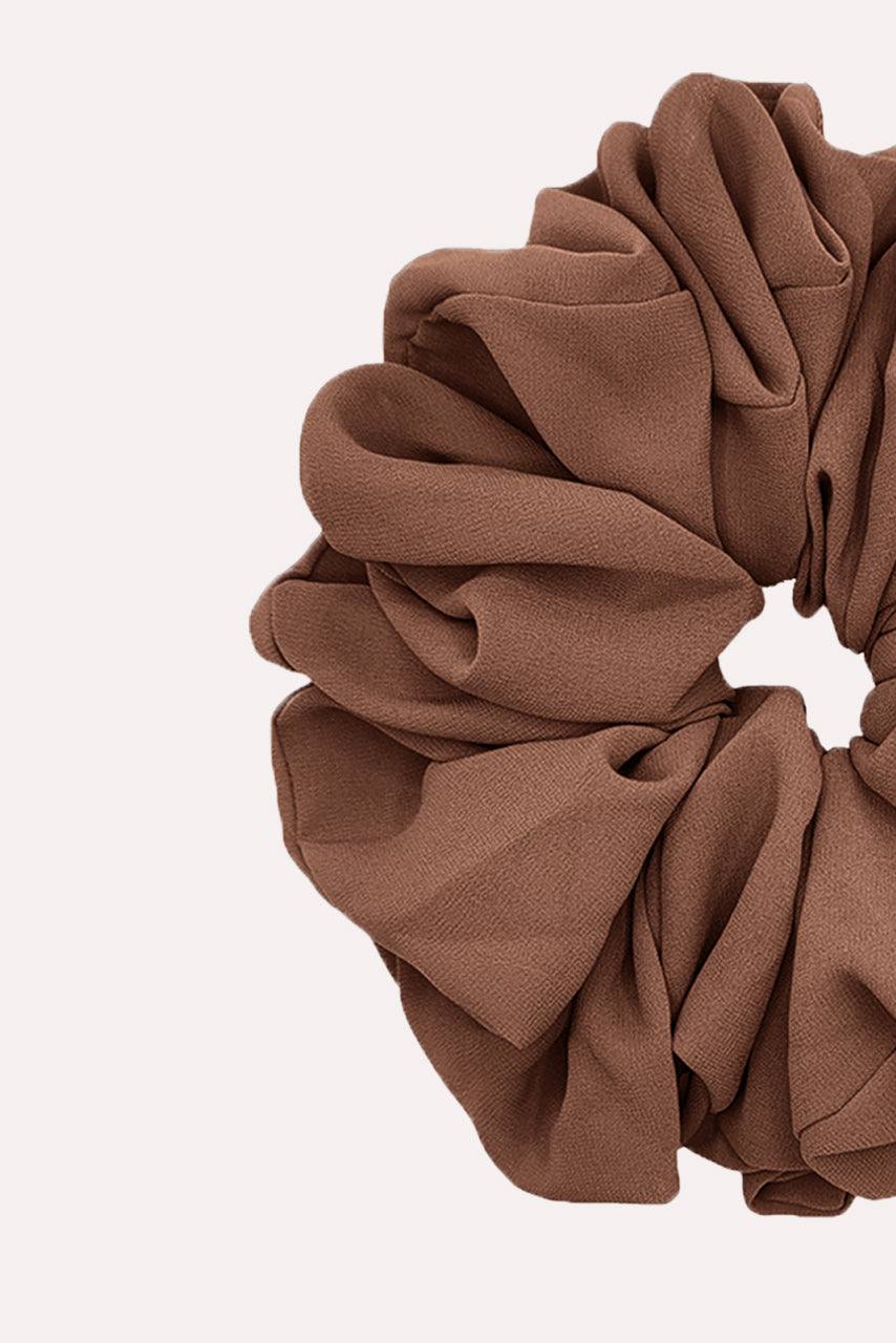 Close up of Teddy Chiffon Hijab Scrunchie by Momina Hijabs