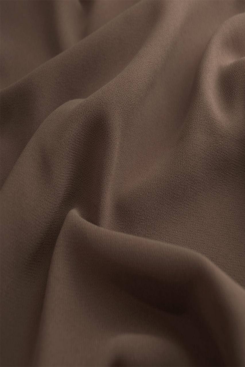 Brown Classic Chiffon Hijab - Biscuit - Fabric