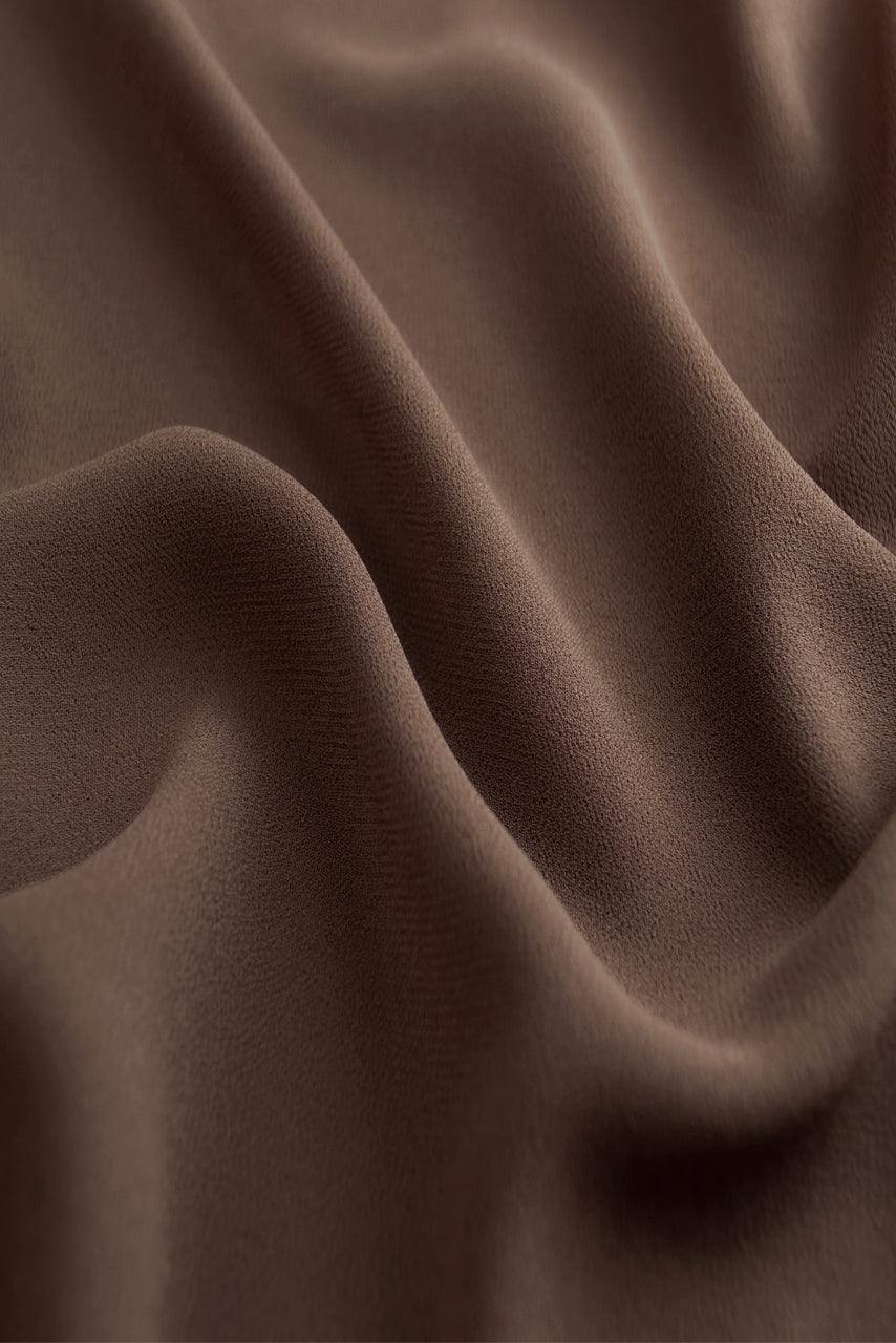 Brown Classic Chiffon Hijab - Cocoa - Fabric
