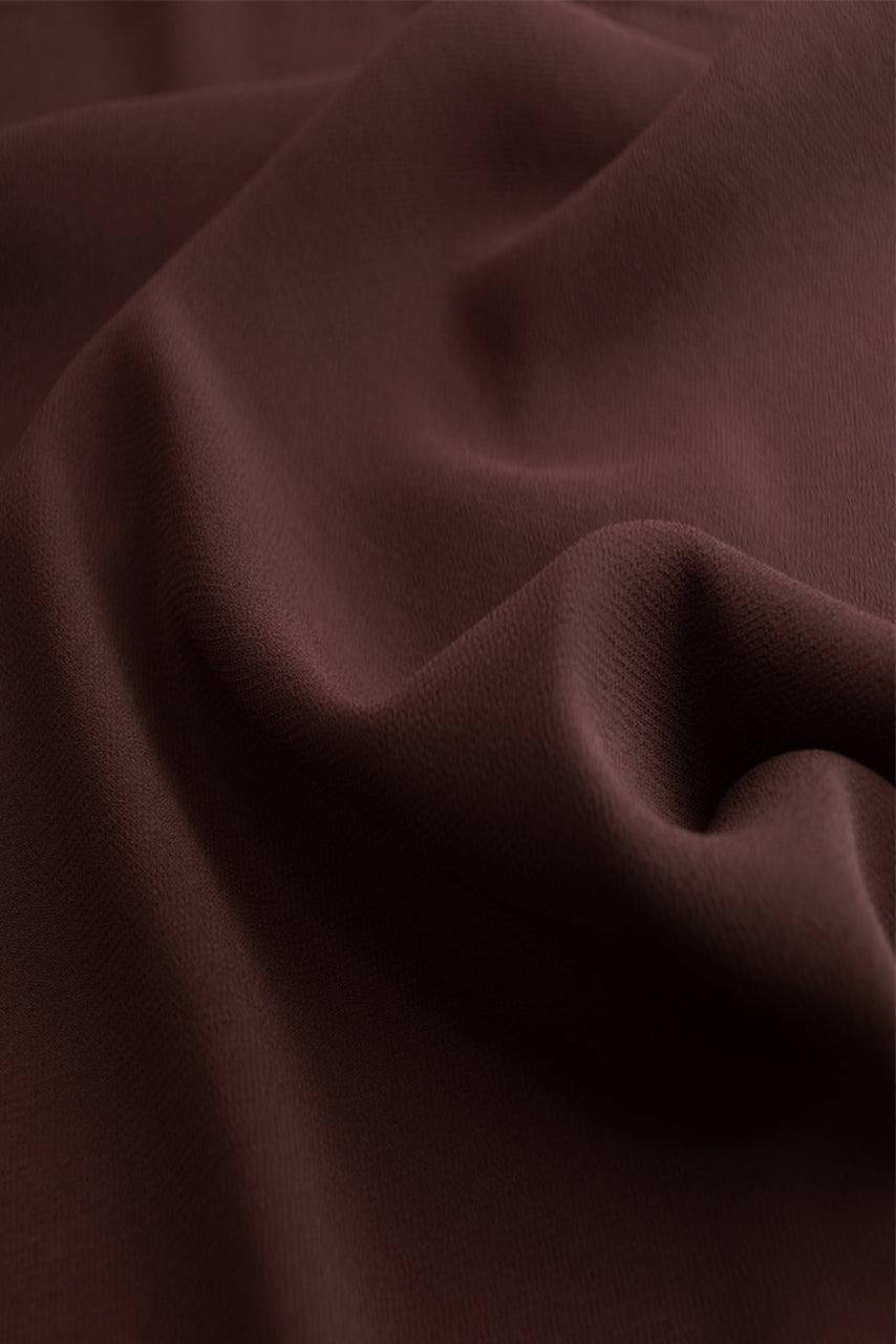 Brown Classic Chiffon Hijab - Dark Chocolate - Fabric