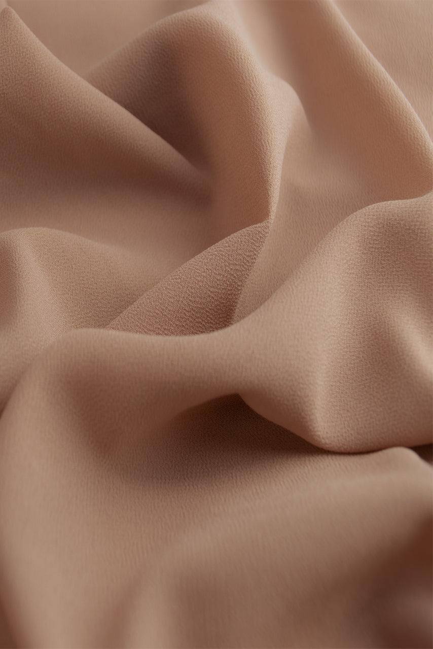 Neutral Classic Chiffon Hijab - Fawn - Fabric