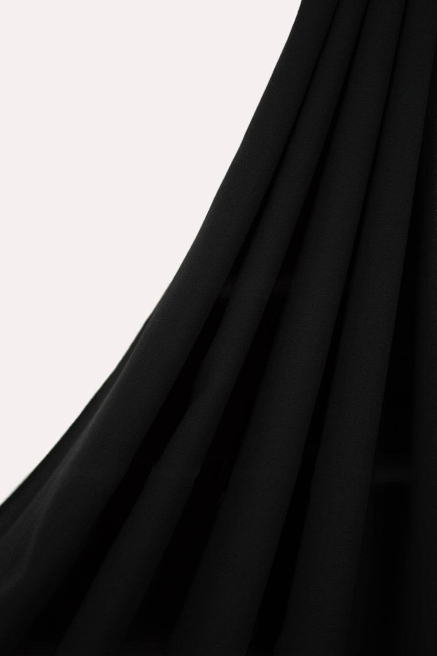 Black Classic Chiffon Hijab - Midnight - Hanging