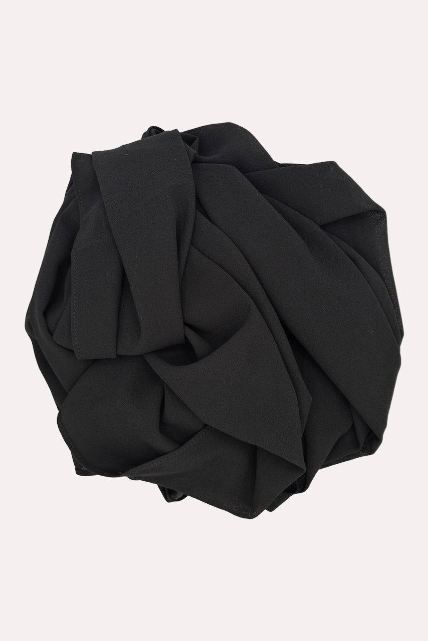 Black Classic Chiffon Hijab - Midnight - Rolled