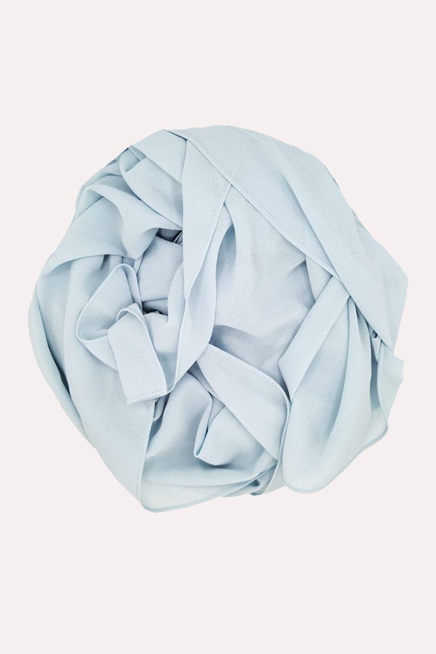 Light Blue Classic Chiffon Hijab - Pale Blue - Rolled