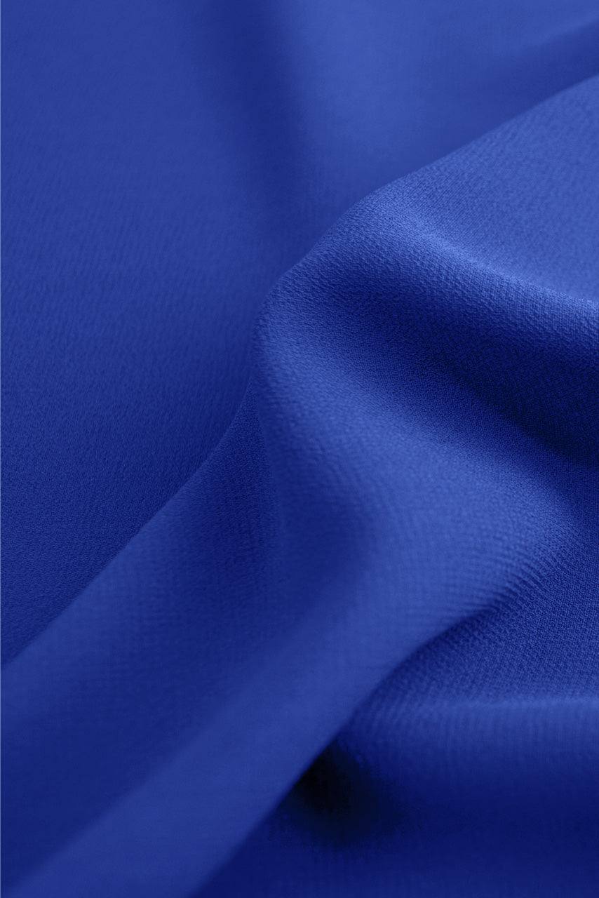 Fabric details of Classic Chiffon Hijab in Ultramarine by Momina Hijabs