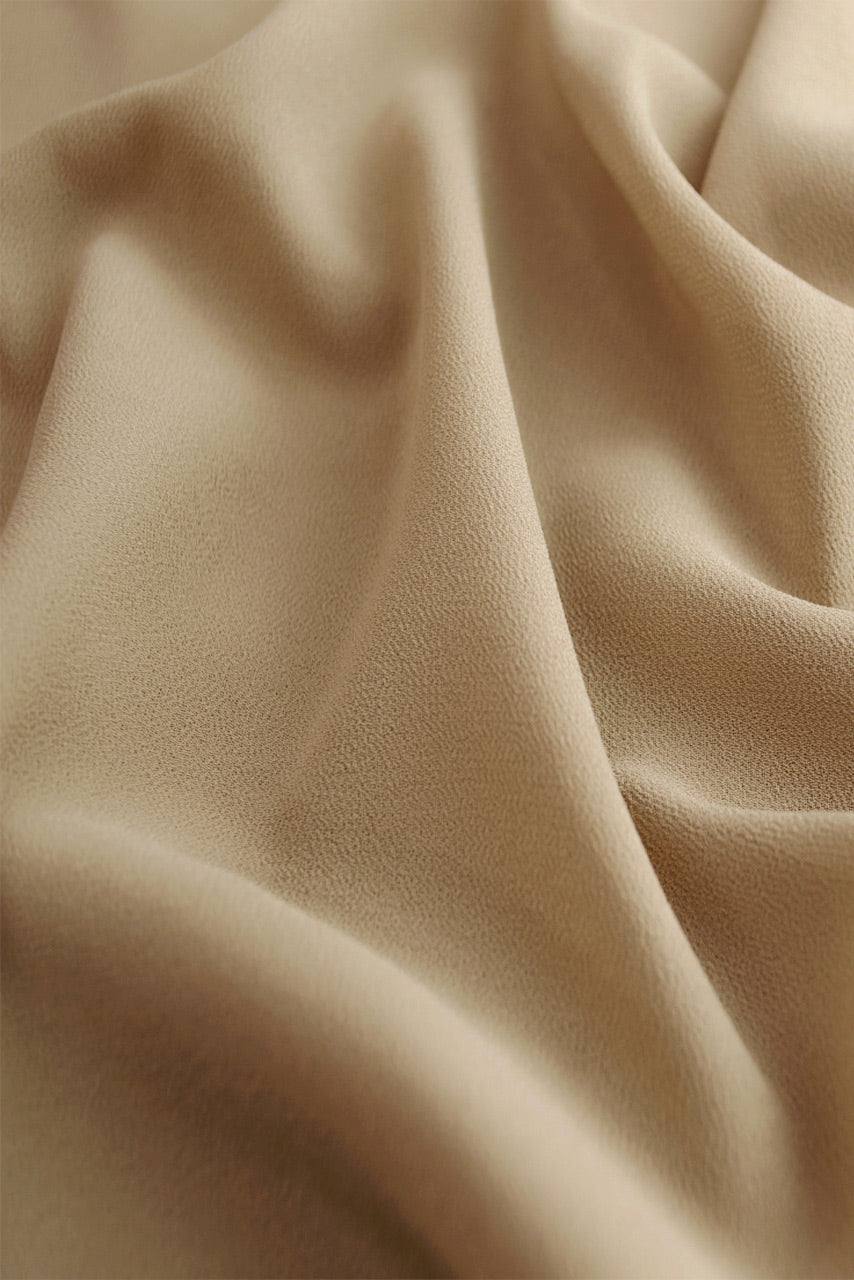 Fabric details of Classic Chiffon Hijab in Warm Sand by Momina Hijabs