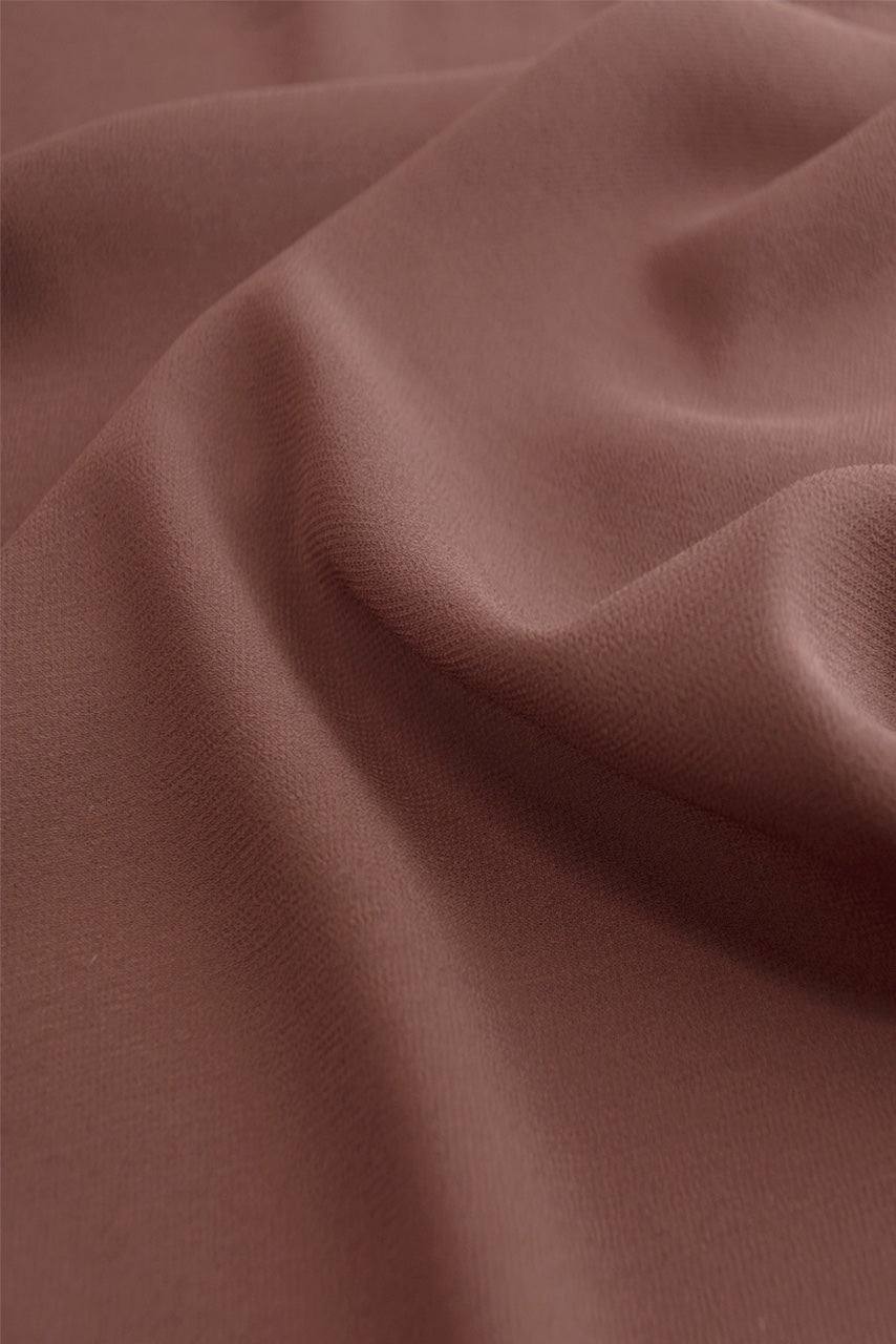 Fabric details of Maxi Chiffon Hijab in Hazelnut by Momina Hijabs