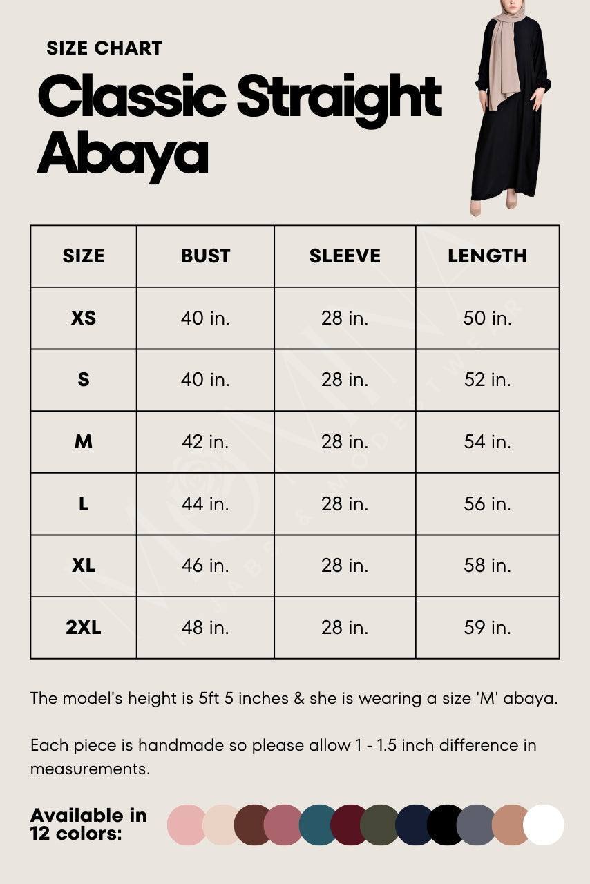 Classic Straight Abaya - Habibah - Momina Hijabs & Modestwear ™