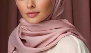 Close up shot of a lady wearing a matte satin hijab