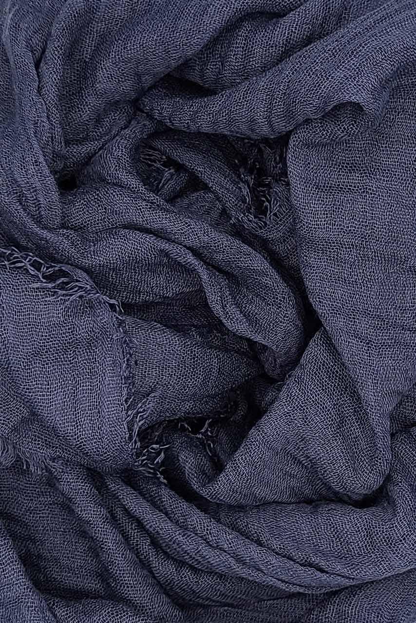 Cotton Crinkle Hijab - Navy Blue color - Fabric closeup