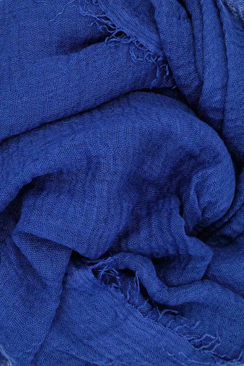 Cotton Crinkle Hijab - Sapphire - Deep blue color - fabric closeup