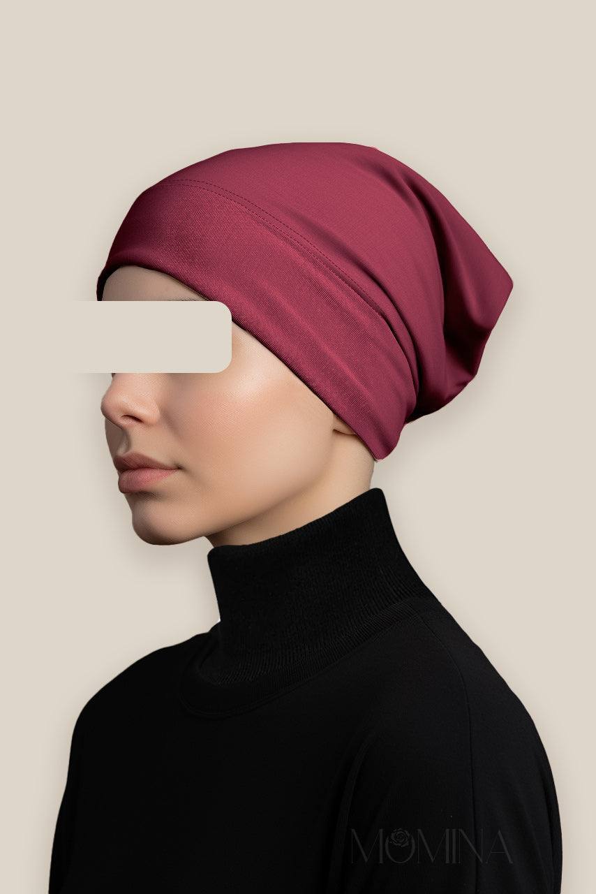 Matching Premium Jersey Hijab & Undercap Set - Cherry - Momina Hijabs