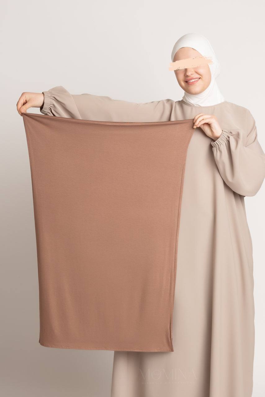 Matching Premium Jersey Hijab & Undercap Set - Chestnut - Momina Hijabs & Modestwear