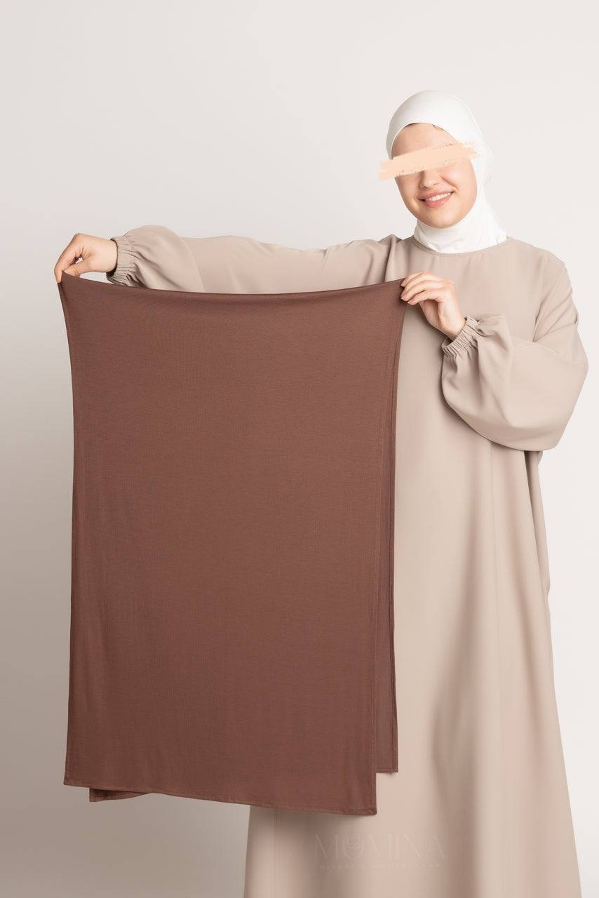 Matching Premium Jersey Hijab & Undercap Set - Chocolate Chip - Momina Hijabs & Modestwear