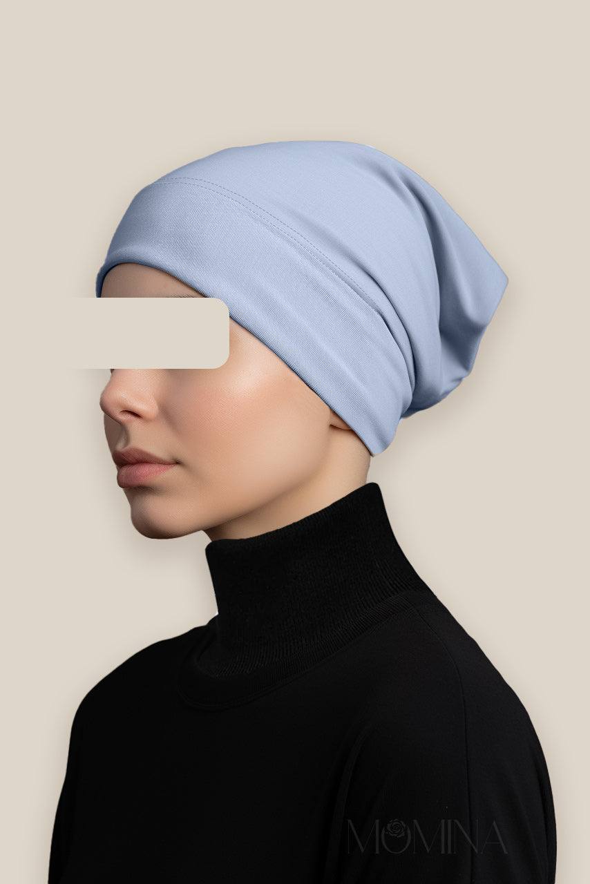 Matching Premium Jersey Hijab & Undercap Set - Crystal Blue - Momina Hijabs