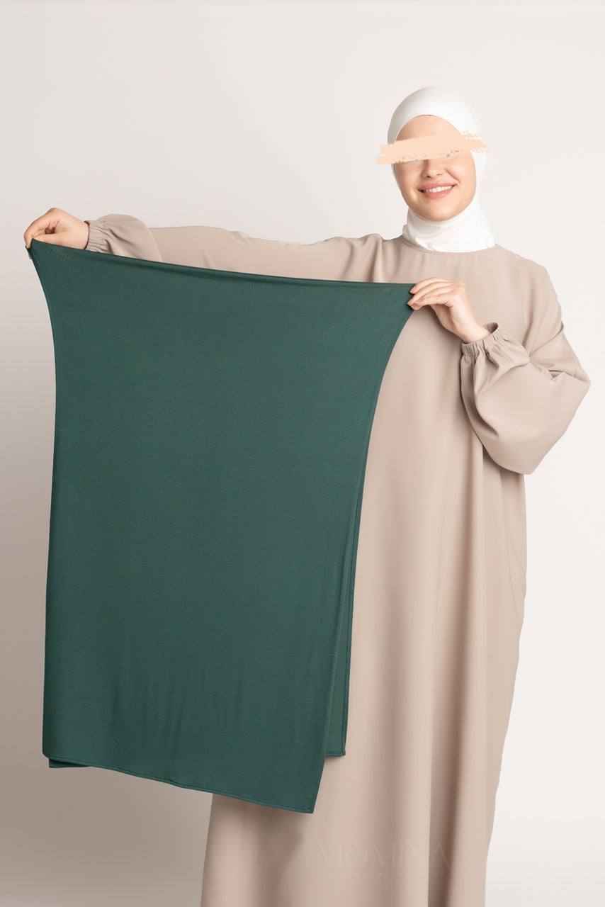 Matching Premium Jersey Hijab & Undercap Set - Evergreen - Momina Hijabs & Modestwear