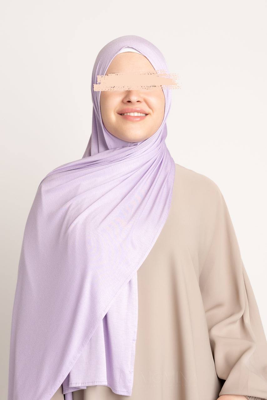 Matching Premium Jersey Hijab & Undercap Set - Lavender Ice - Momina Hijabs & Modestwear