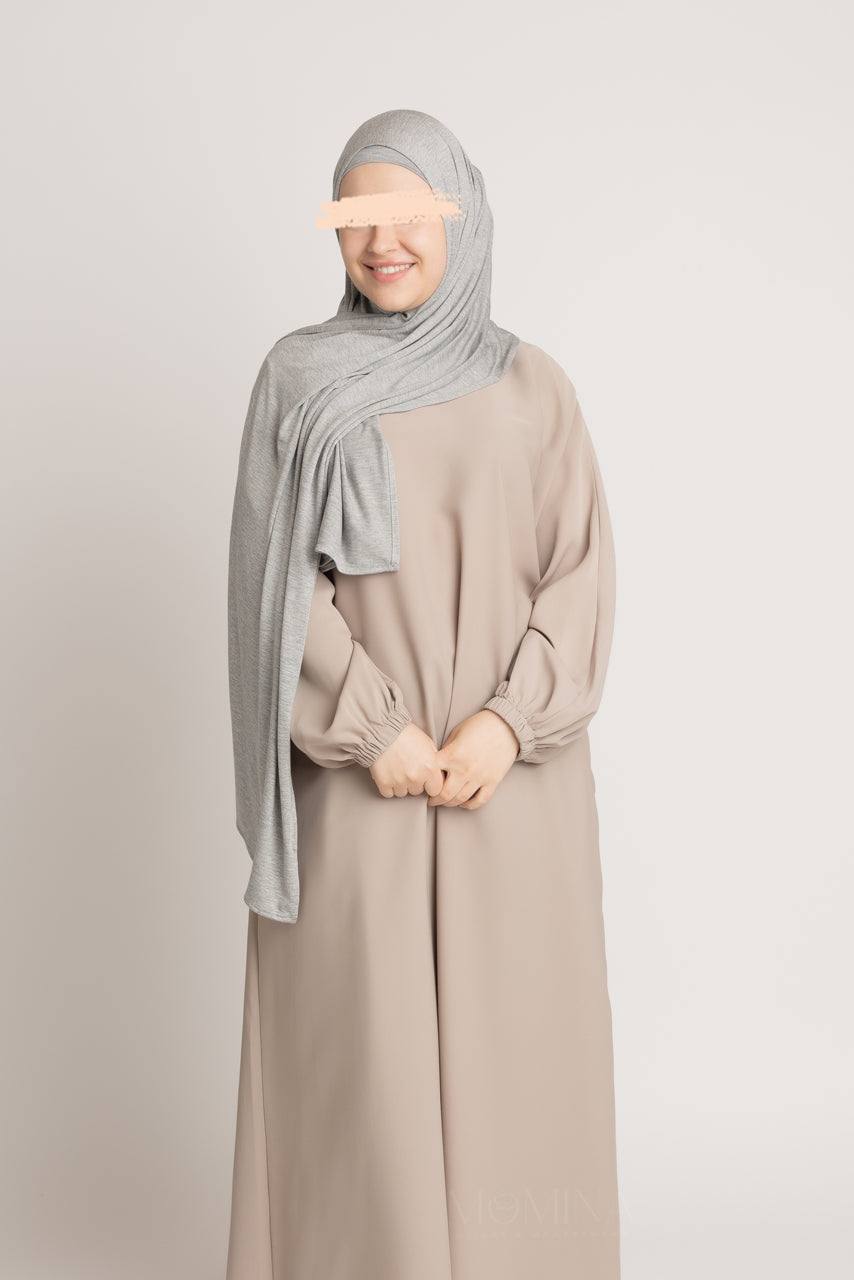 Matching Premium Jersey Hijab & Undercap Set - Light Marble Gray - Momina Hijabs & Modestwear