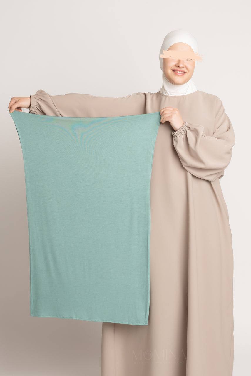 Matching Premium Jersey Hijab & Undercap Set - Pale Mint - Momina Hijabs & Modestwear