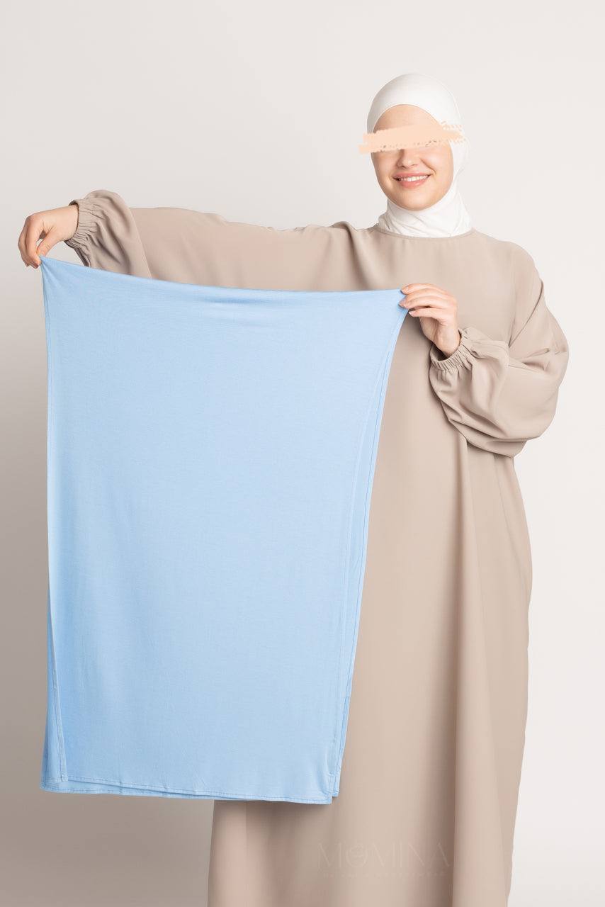 Matching Premium Jersey Hijab & Undercap Set - Powder Blue - Momina Hijabs & Modestwear