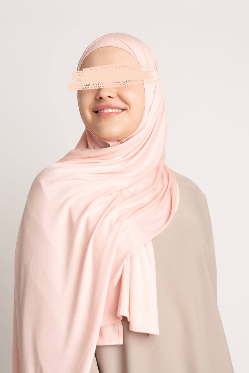 Matching Premium Jersey Hijab & Undercap Set - Rose Quartz - Momina Hijabs & Modestwear