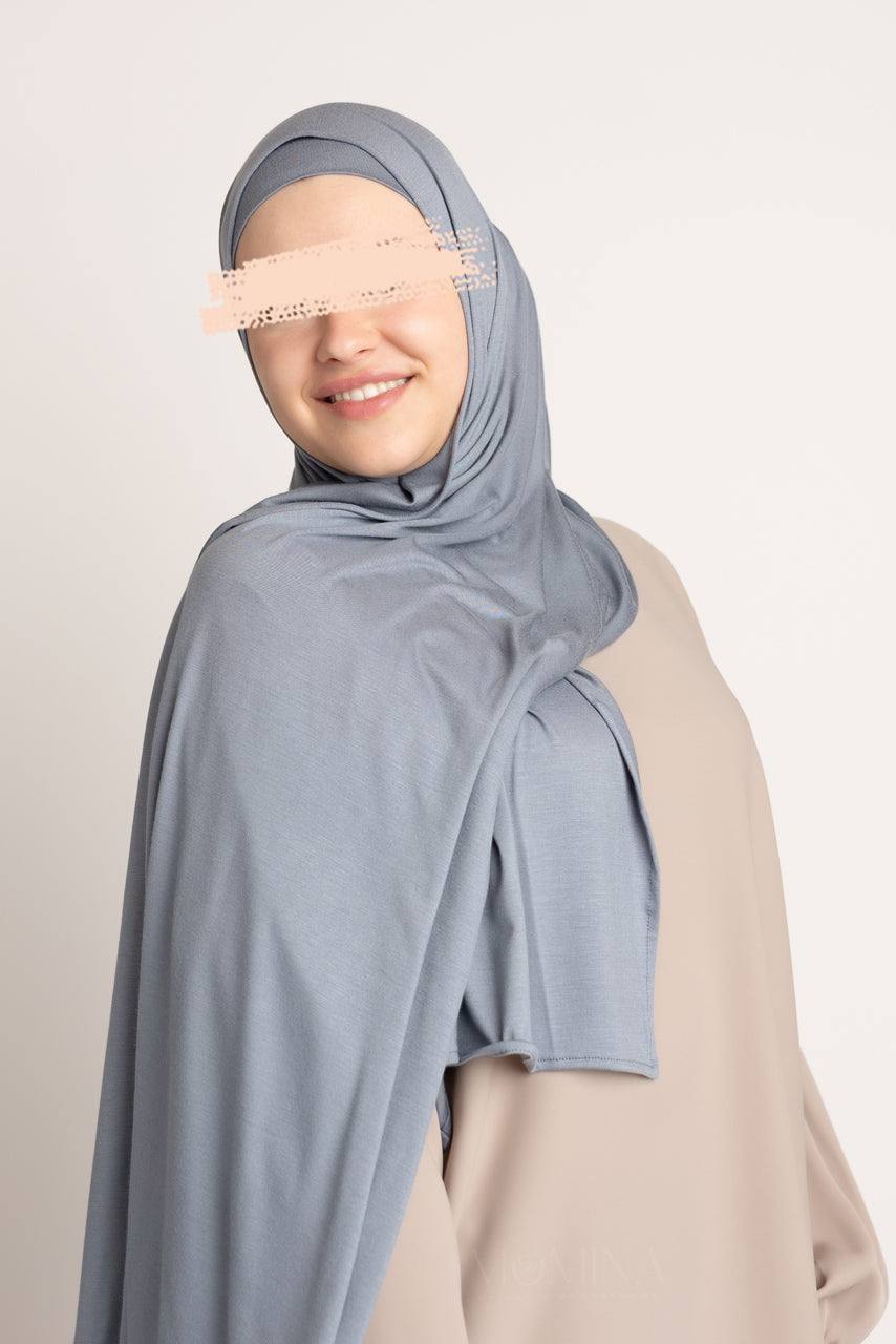 Matching Premium Jersey Hijab & Undercap Set - Sky Blue - Momina Hijabs & Modestwear