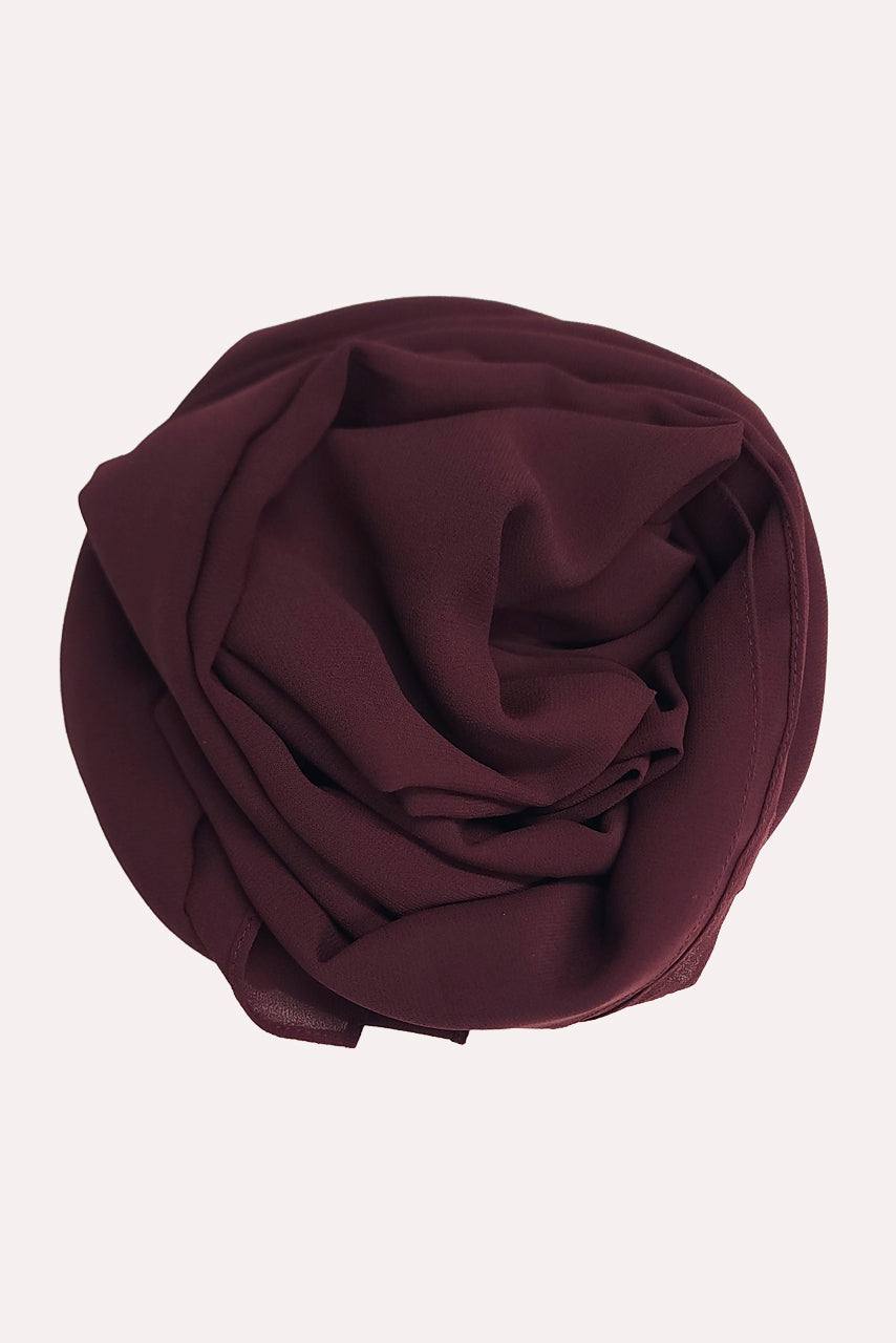 Premium Chiffon Hijab - Plum - Momina Modestwear