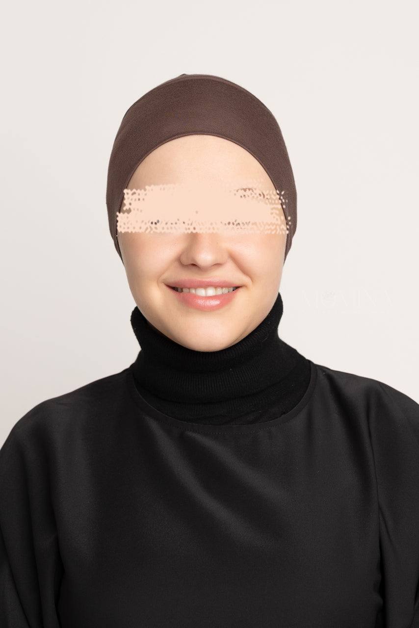 Premium Hijab Undercap - Suede Brown - Momina Hijabs & Modestwear