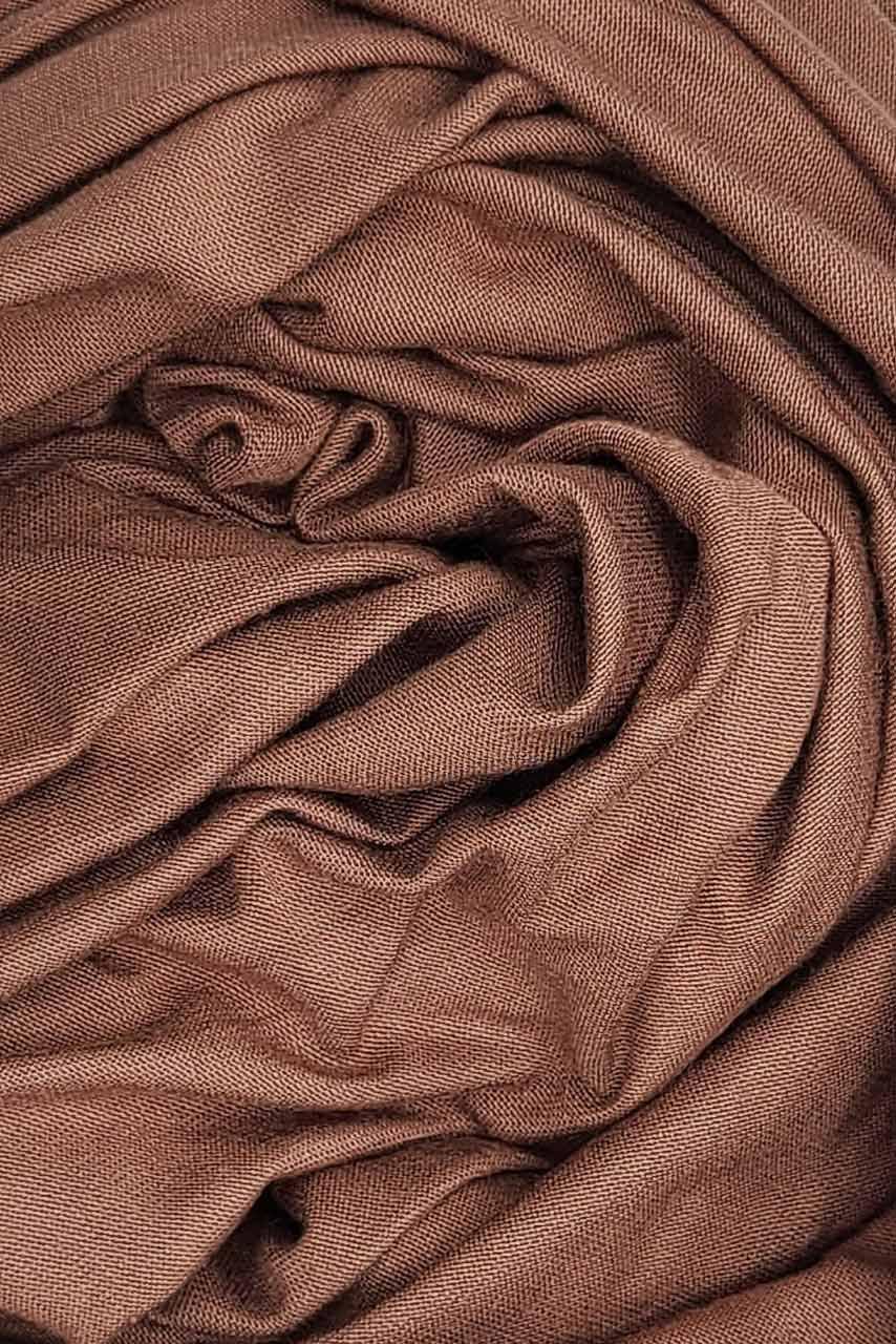 Premium Jersey Hijab - Chestnut - Brown color - Fabric closeup
