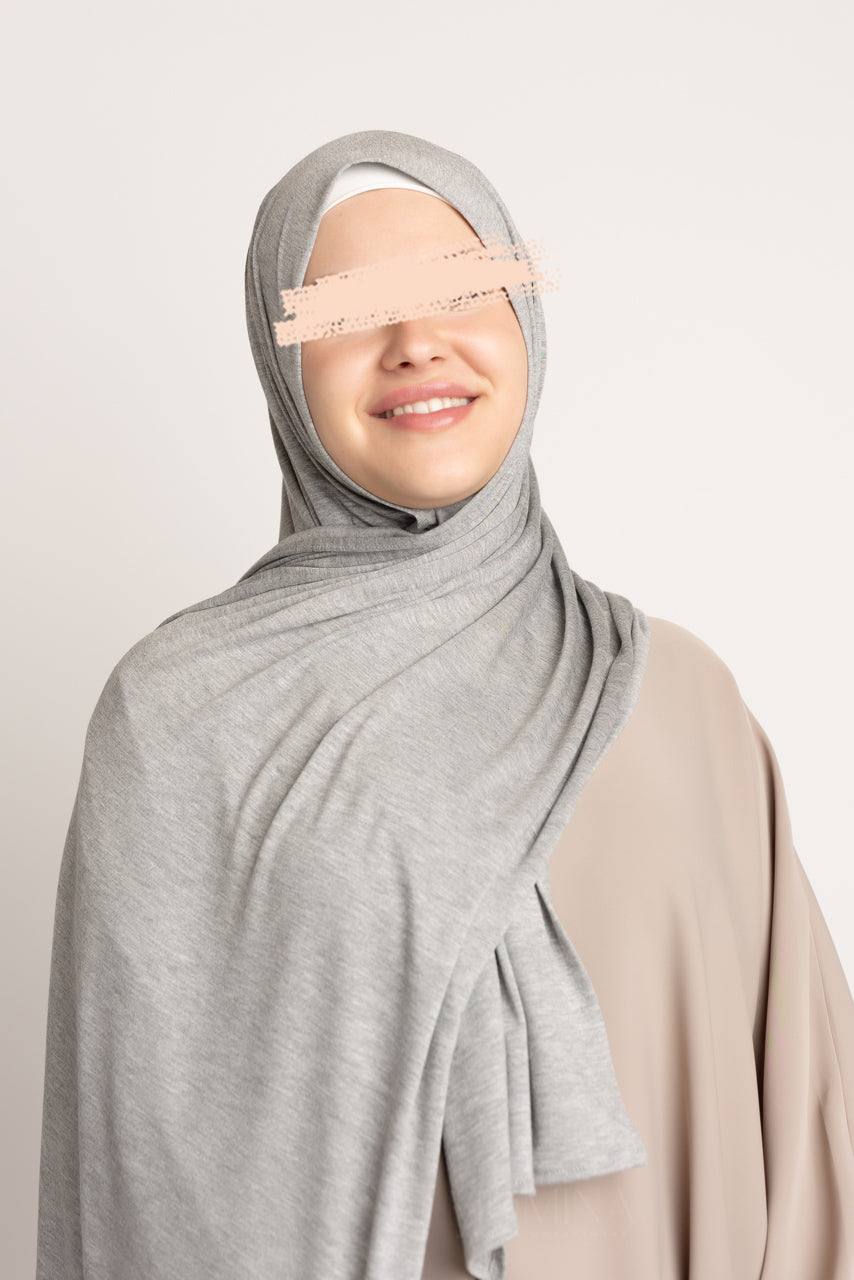 Premium Jersey Hijab - Light Marble Gray - Momina Hijabs & Modestwear