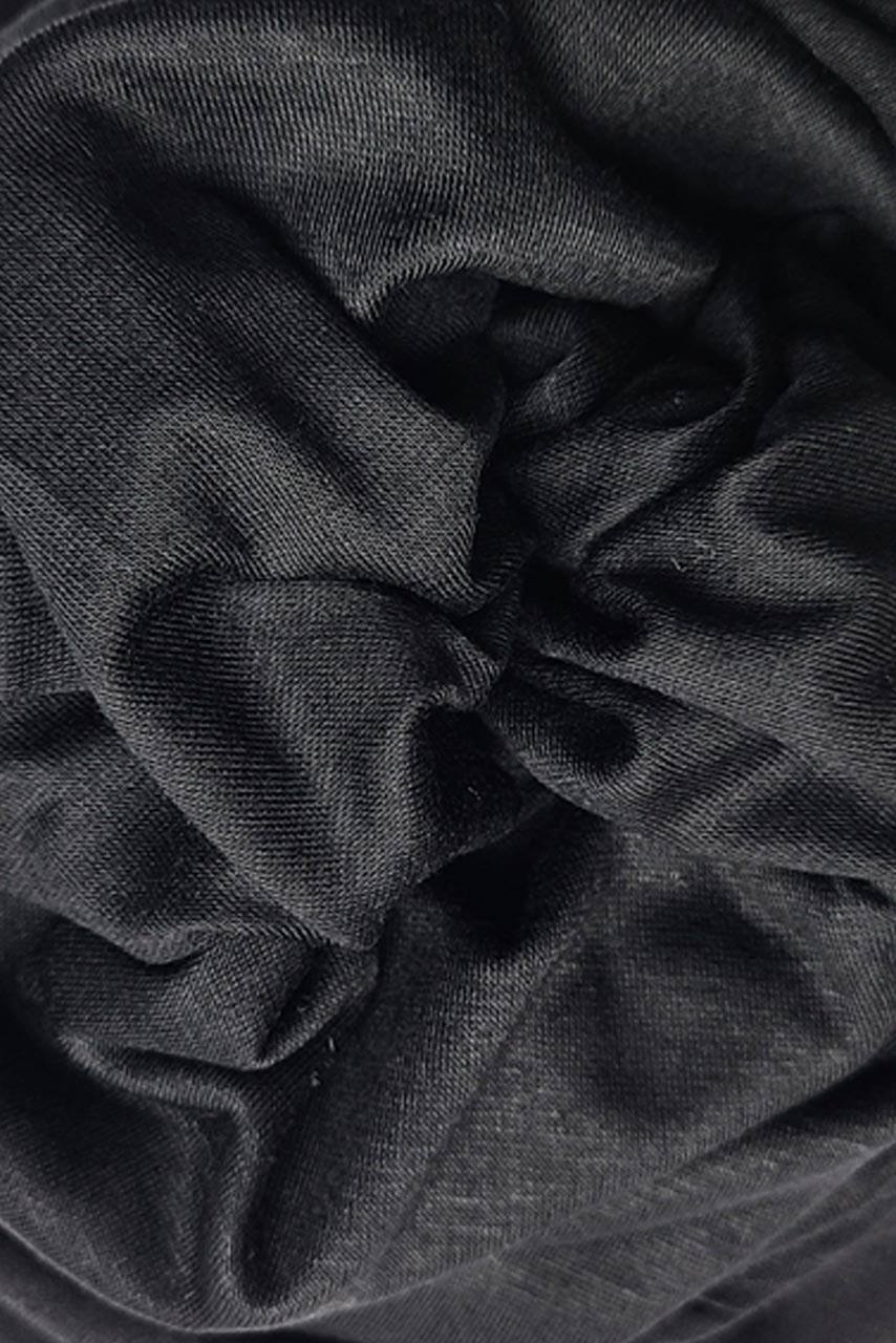 Premium Jersey Hijab - Raven - Black - Fabric Close-up