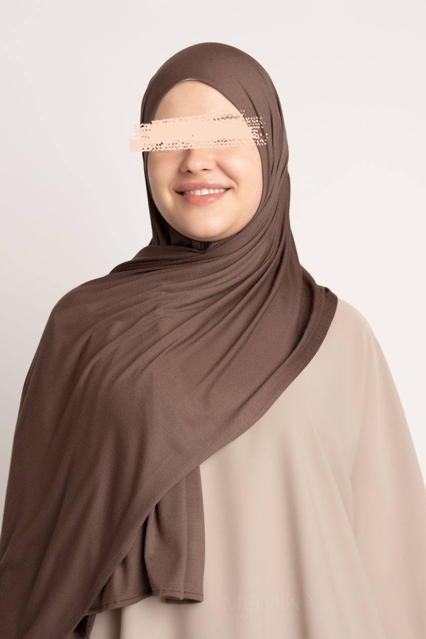 Premium Jersey Hijab - Suede Brown - Momina Hijabs & Modestwear