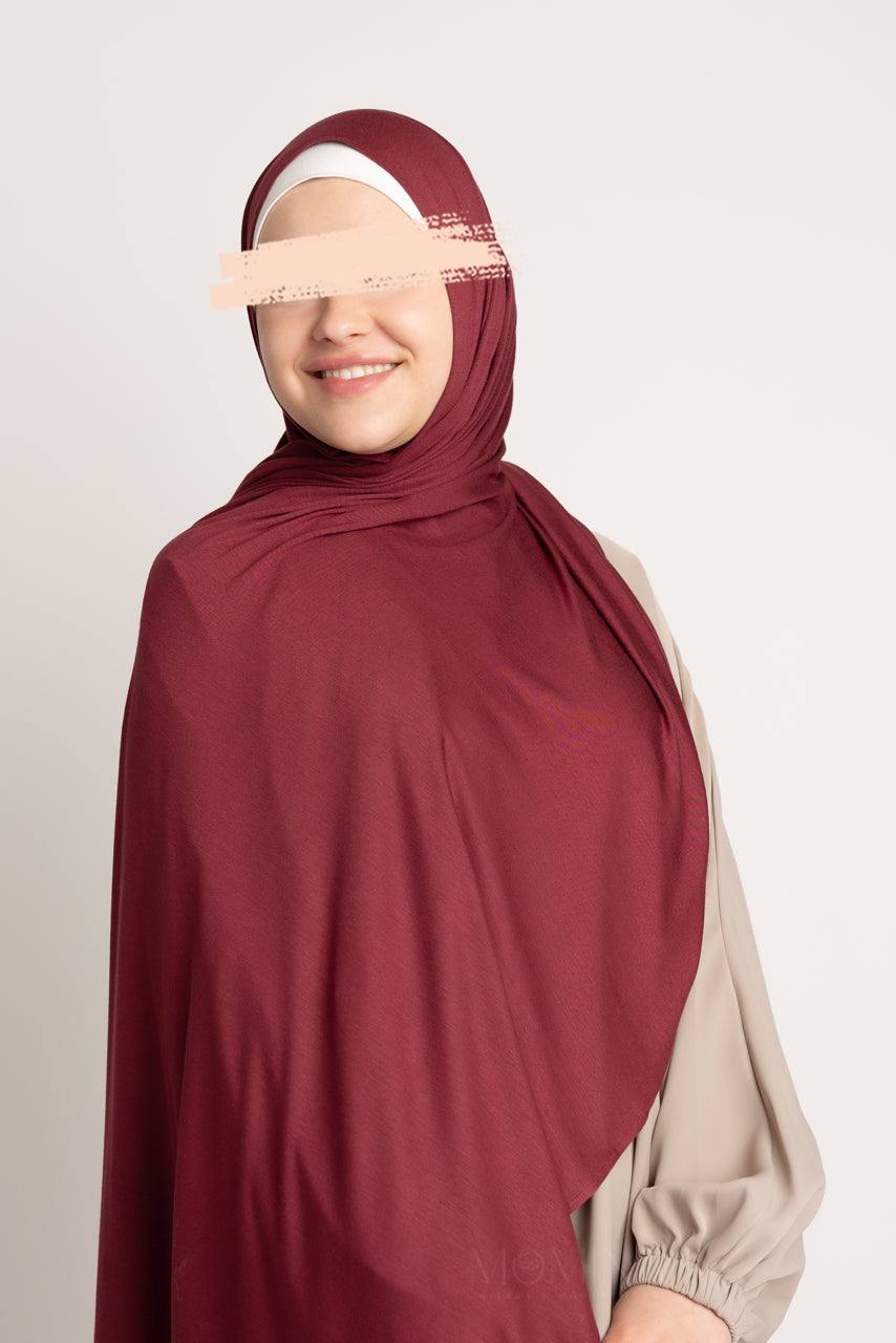 Premium Maxi Jersey Hijab - Cherry - Momina Hijabs & Modestwear