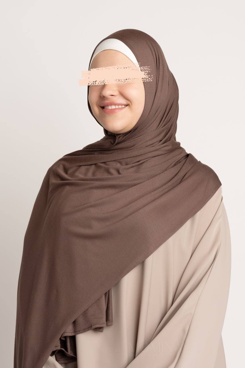 Premium Maxi Jersey Hijab - Suede Brown - Momina Hijabs & Modestwear