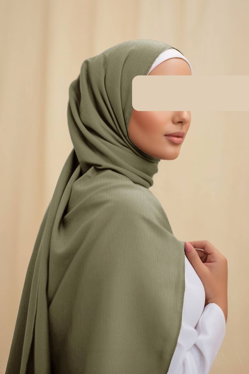 Premium Rayon Hijab - Dark Sage - Momina Hijabs & Modestwear™