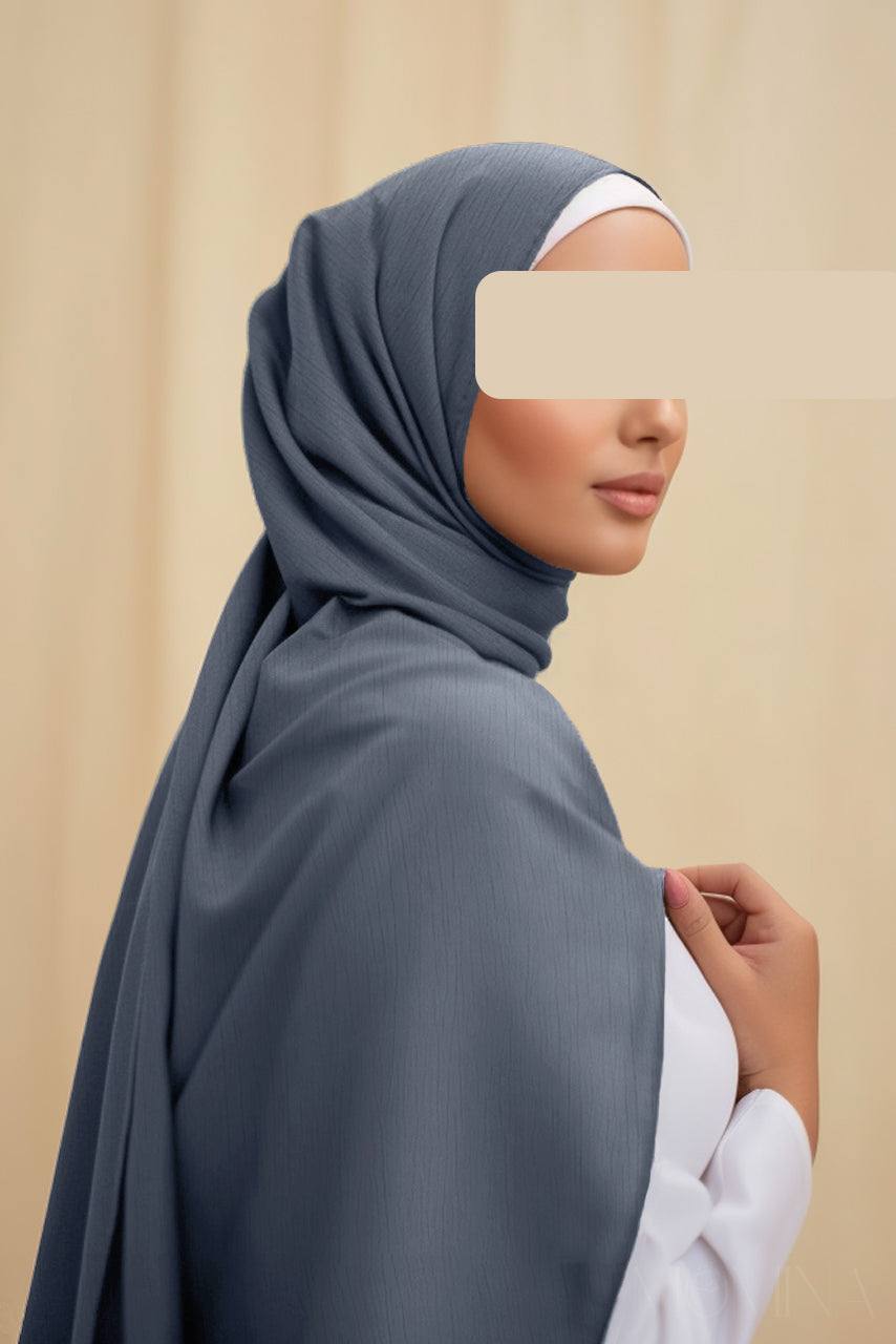 Premium Rayon Hijab - Steel Blue - Momina Hijabs & Modestwear™