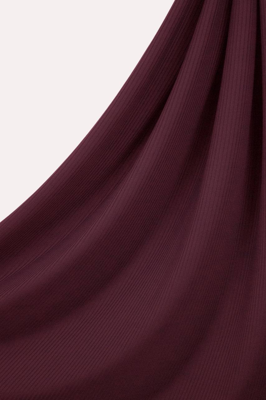 Ribbed Jersey Hijab - Cranberry - Momina Modestwear