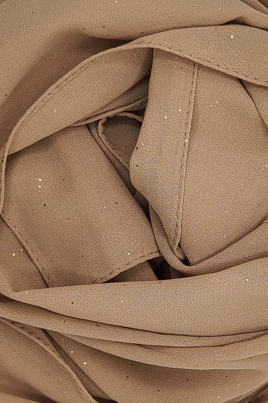 Shimmer Chiffon Hijab - Sand - beige color-Fabric
