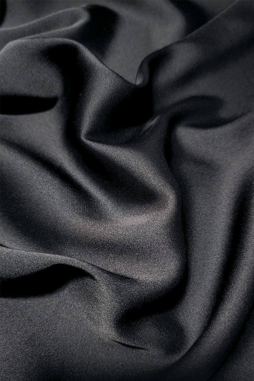 Silk Satin Hijab - Black Jade - Detail