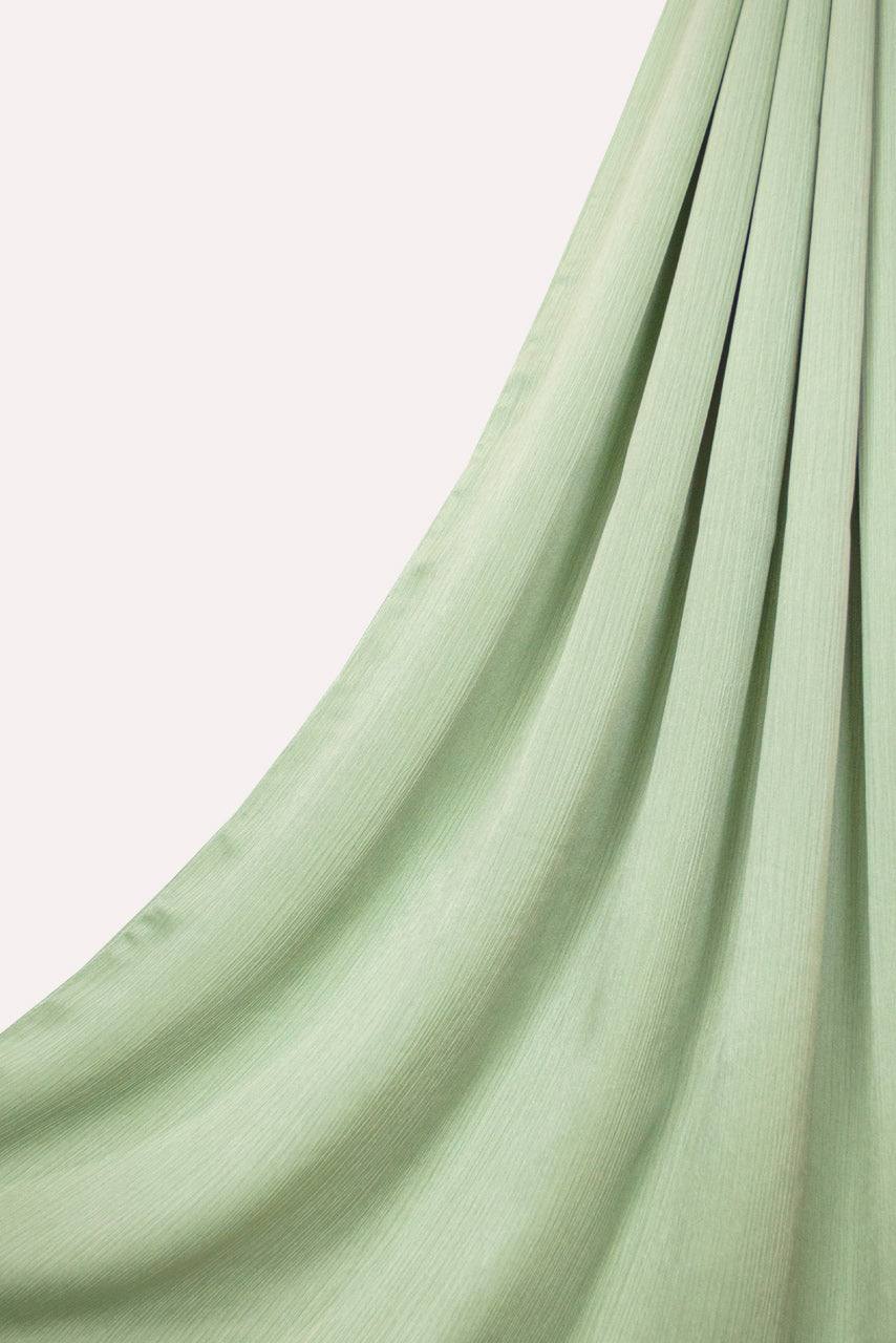 Silk Satin Crinkle Hijab - Crystal Green - Momina Hijabs