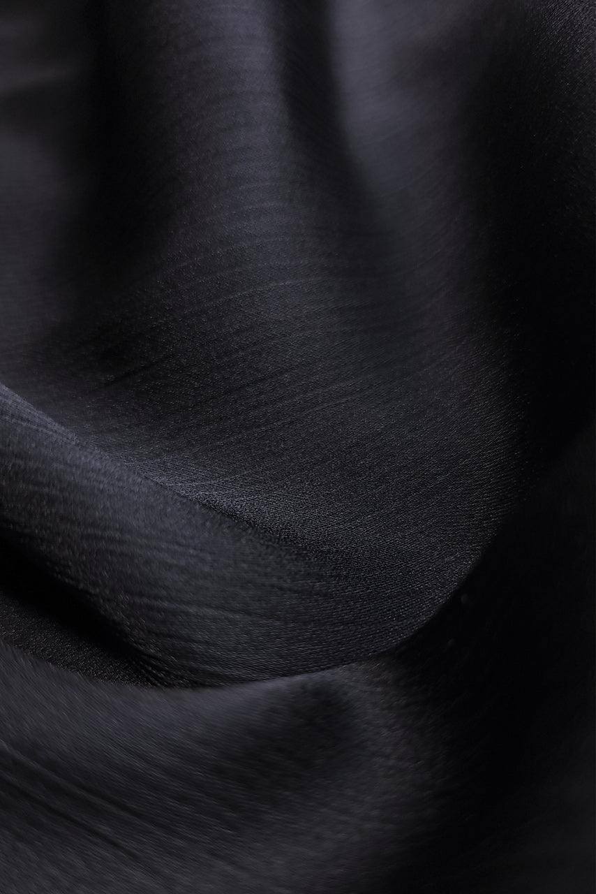 Silk Satin Crinkle Hijab - Metal - Fabric
