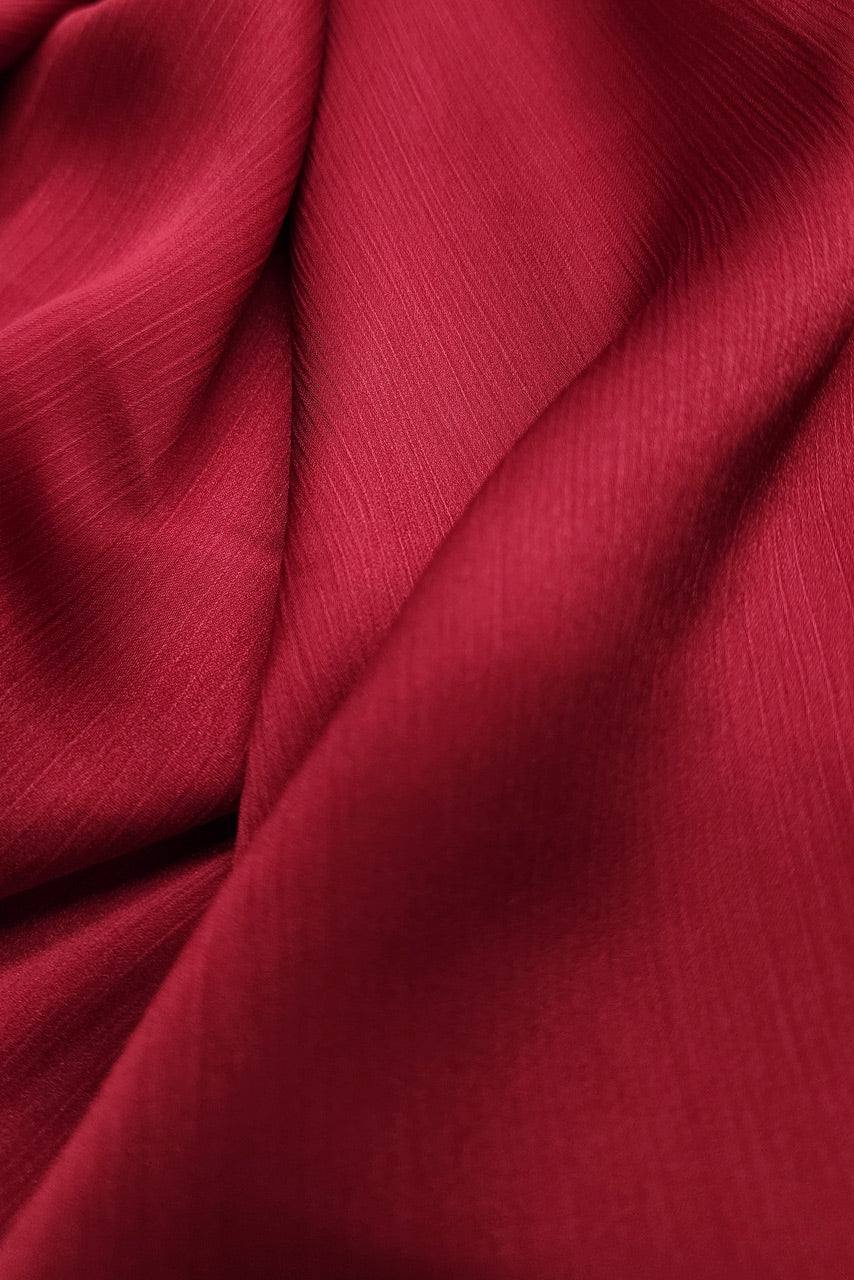 Silk Satin Crinkle Hijab - Red Opal - Momina Hijabs