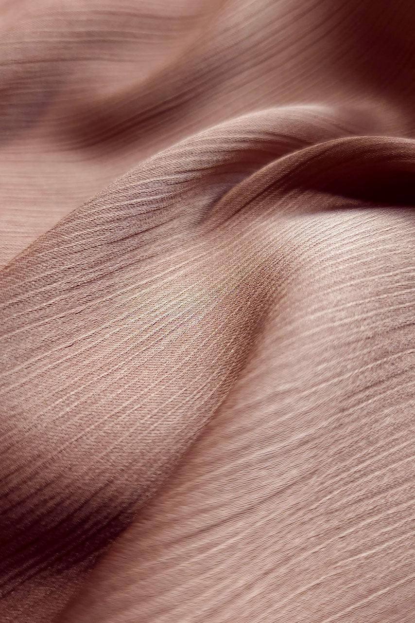 Silk Satin Crinkle Hijab - Spiced - Fabric